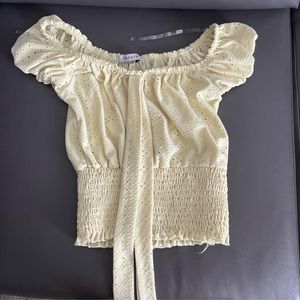 Papaya yellow cropped blouse